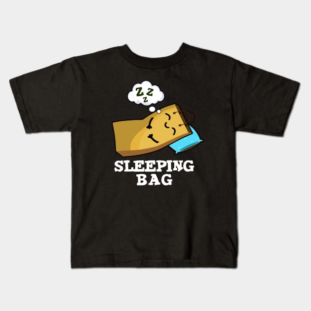 Sleeping Bag Funny Paper Bag Pun Kids T-Shirt by punnybone